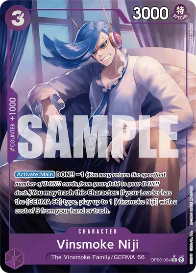 Vinsmoke Niji OP06-064 Full Art PRB01 One Piece Card The Best