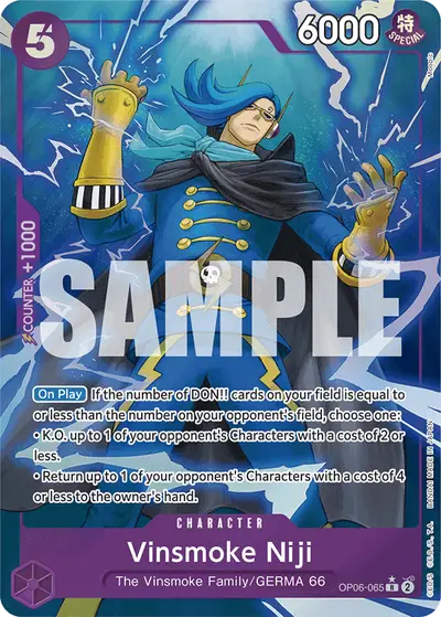 Vinsmoke Niji OP06-065 Full Art PRB01 One Piece Card The Best
