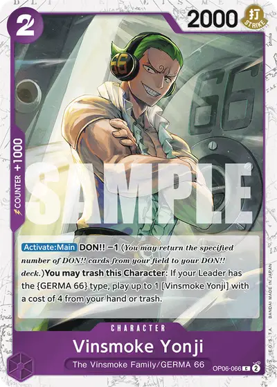 Vinsmoke Yonji OP06-066 Jolly Roger Foil PRB01 One Piece Card The Best