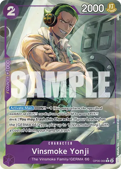 Vinsmoke Yonji OP06-066 Full Art PRB01 One Piece Card The Best
