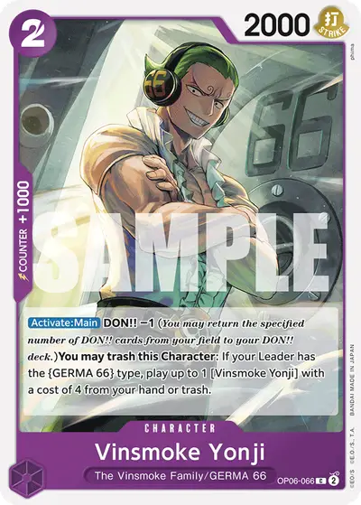 Vinsmoke Yonji OP06-066 Reprint 1 PRB01 One Piece Card The Best