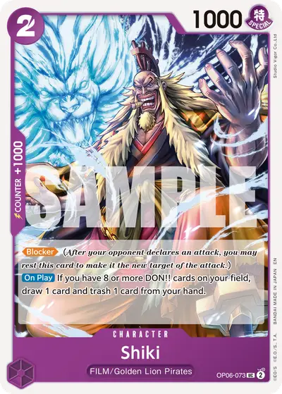 Shiki OP06-073 Reprint PRB02 One Piece Card The Best Vol. 2
