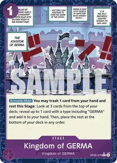 Kingdom of GERMA OP06-079 Textured Foil PRB01 One Piece Card The Best