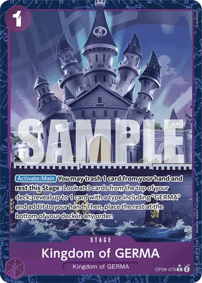 Kingdom of GERMA OP06-079 Alternate Art PRB01 One Piece Card The Best