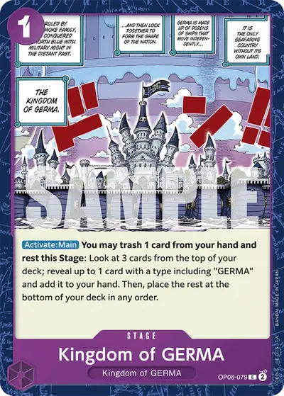 Kingdom of GERMA OP06-079 Reprint 1 PRB01 One Piece Card The Best