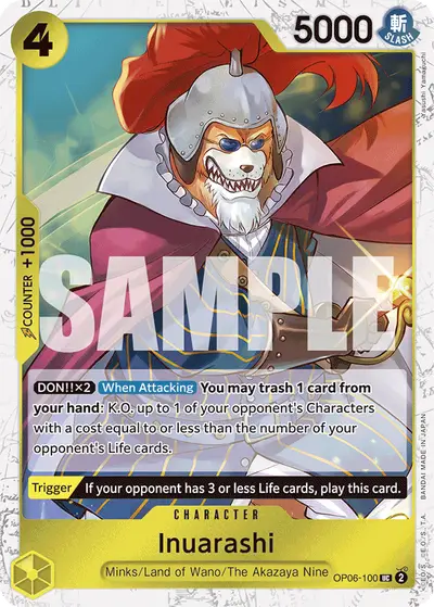 Inuarashi OP06-100 Jolly Roger Foil PRB01 One Piece Card The Best