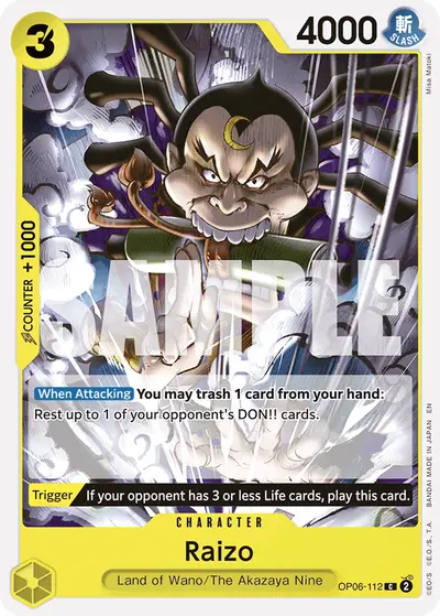 Raizo OP06-112 Reprint ST28 Green/Yellow Yamato