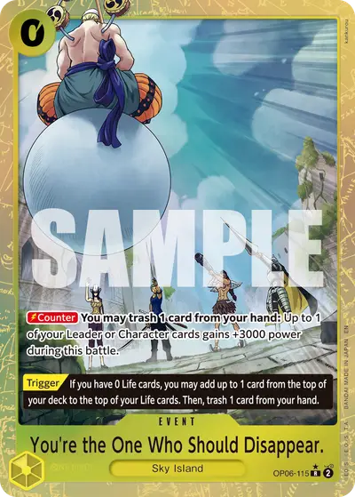 You're the One Who Should Disappear. OP06-115 Alternate Art PRB02 One Piece Card The Best Vol. 2