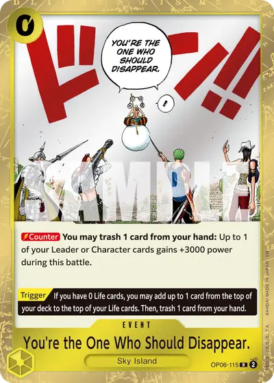 You're the One Who Should Disappear. OP06-115 Reprint PRB02 One Piece Card The Best Vol. 2