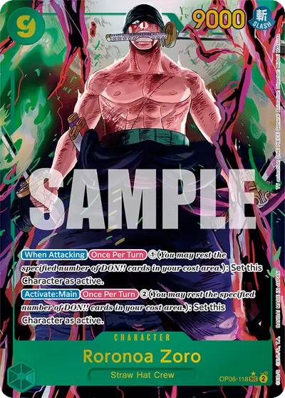 Roronoa Zoro OP06-118 Alternate Art OP06 Wings of the Captain