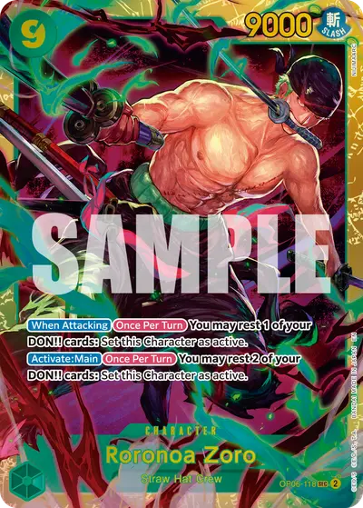 Roronoa Zoro OP06-118 Reprint PRB02 One Piece Card The Best Vol. 2