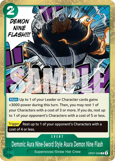 Demonic Aura Nine-Sword Style Asura Demon Nine Flash OP07-036 OP07 500 Years in the Future