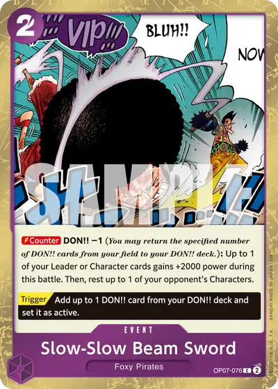 Slow-Slow Beam Sword OP07-076 Parallel 1 PRB02 One Piece Card The Best Vol. 2
