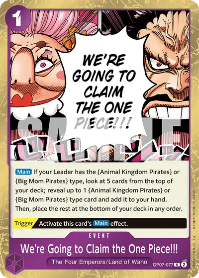 We're Going to Claim the One Piece!!! OP07-077 OP07 500 Years in the Future