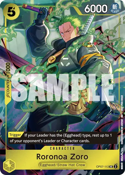 Roronoa Zoro OP07-113 Parallel 1 Promotion Cards