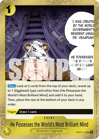 He Possesses the World's Most Brilliant Mind OP07-114 Pirate Foil PRB02 One Piece Card The Best Vol. 2