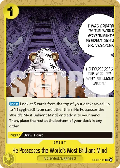 He Possesses the World's Most Brilliant Mind OP07-114 Reprint PRB02 One Piece Card The Best Vol. 2