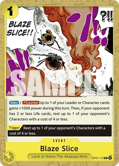 Blaze Slice OP07-116 Reprint ST28 Green/Yellow Yamato