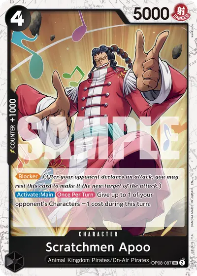 Scratchmen Apoo OP08-087 Pirate Foil PRB02 One Piece Card The Best Vol. 2