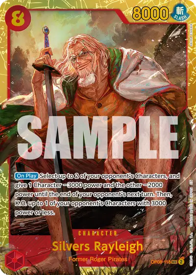 Silvers Rayleigh OP08-118 Reprint PRB02 One Piece Card The Best Vol. 2