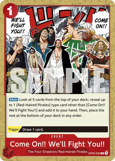Come On!! We'll Fight You!! OP09-020 Reprint ST23 Red Shanks