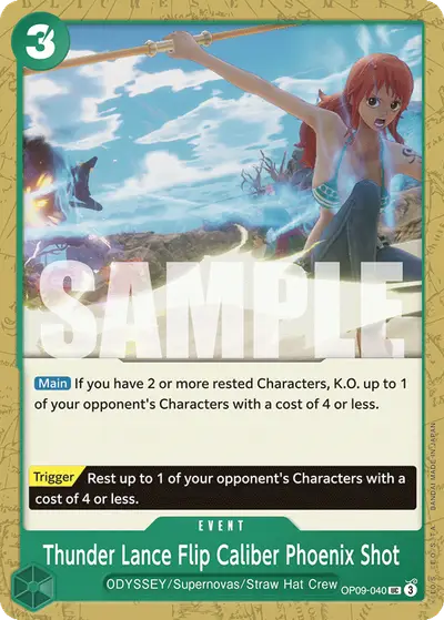 Thunder Lance Flip Caliber Phoenix Shot OP09-040 OP09 Emperors in the New World