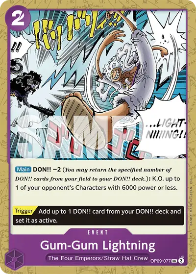 Gum-Gum Lightning OP09-077 Reprint ST26 Purple/Black Monkey D. Luffy