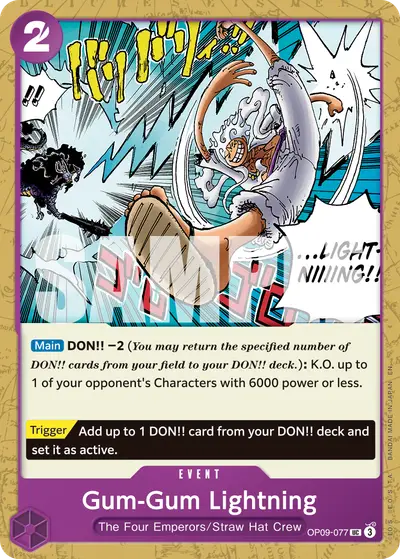 Gum-Gum Lightning OP09-077 Reprint PRB02 One Piece Card The Best Vol. 2