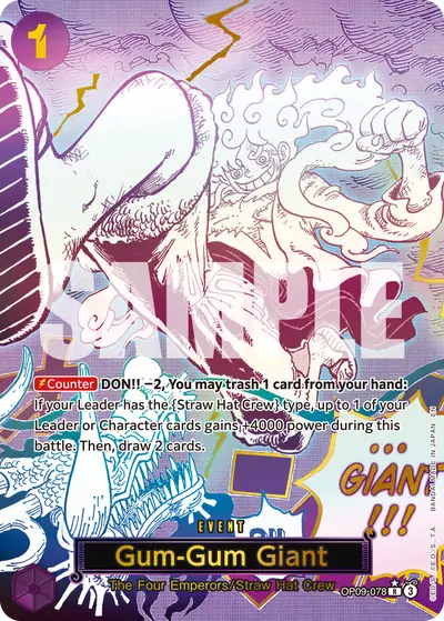 Gum-Gum Giant OP09-078 Parallel 2 PRB02 One Piece Card The Best Vol. 2