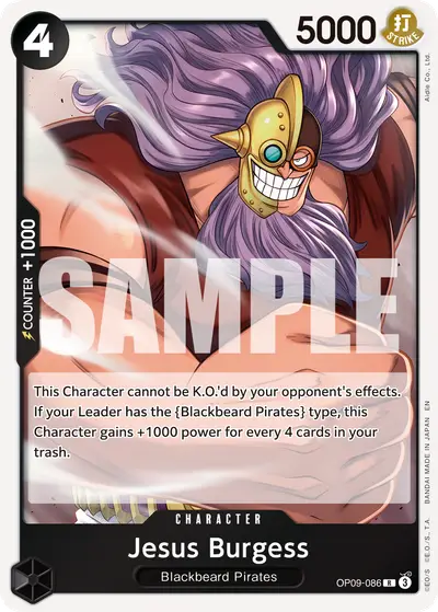 Jesus Burgess OP09-086 Reprint PRB02 One Piece Card The Best Vol. 2