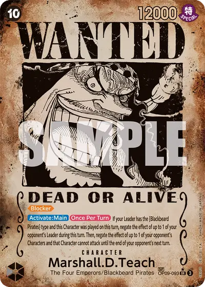 Marshall D. Teach OP09-093 Wanted Poster OP09 Emperors in the New World