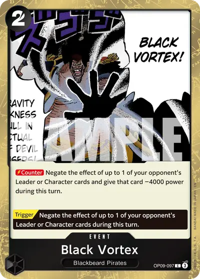 Black Vortex OP09-097 Pirate Foil PRB02 One Piece Card The Best Vol. 2
