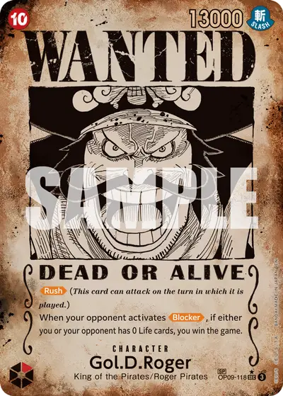 Gol D. Roger OP09-118 Wanted Poster OP13 Carrying On His Will