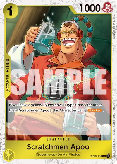 Scratchmen Apoo OP10-108 Pirate Foil PRB02 One Piece Card The Best Vol. 2