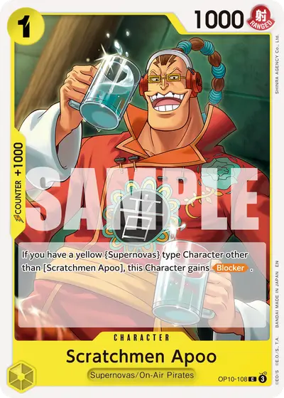 Scratchmen Apoo OP10-108 Reprint PRB02 One Piece Card The Best Vol. 2