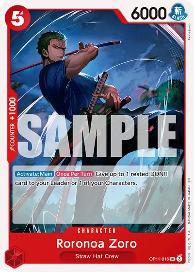 Roronoa Zoro OP11-016 OP11 A Fist of Divine Speed