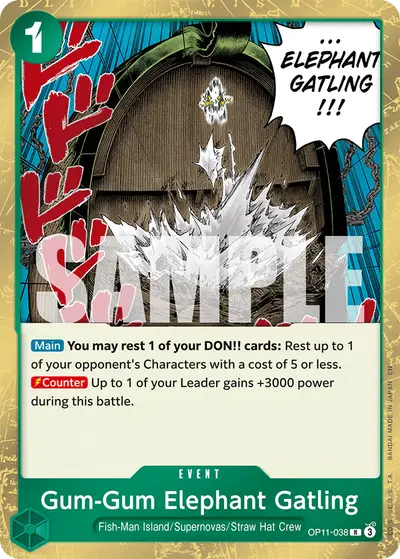 Gum-Gum Elephant Gatling OP11-038 OP11 A Fist of Divine Speed