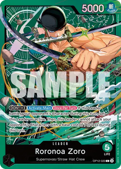 Roronoa Zoro OP12-020 Parallel 5 ST32 Green Roronoa Zoro