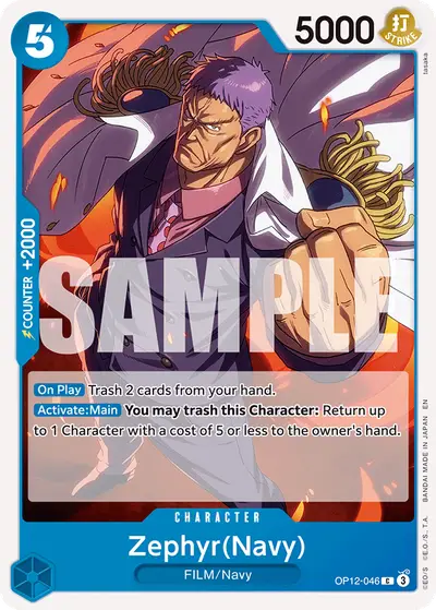 Zephyr (Navy) OP12-046 Reprint 1 ST33 Blue Kuzan