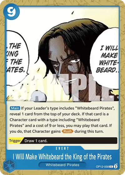 I Will Make Whitebeard the King of the Pirates OP12-058 OP12 Legacy of the Master