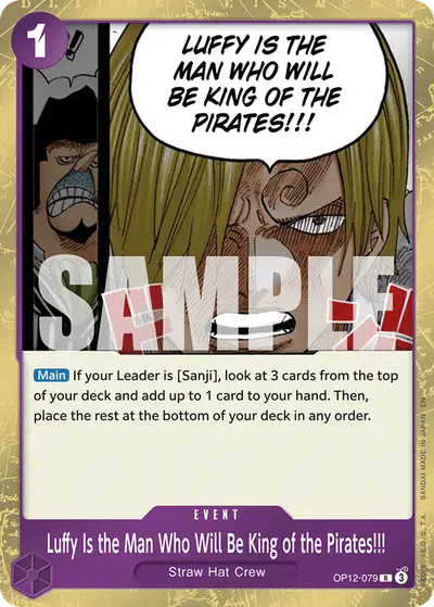Luffy Is the Man Who Will Be King of the Pirates!!! OP12-079 OP12 Legacy of the Master