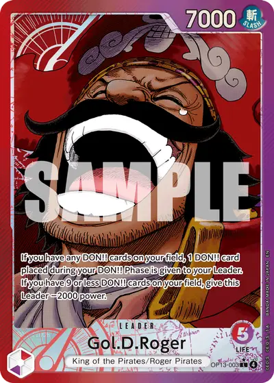 Gol D. Roger OP13-003 Alternate Art OP13 Carrying On His Will