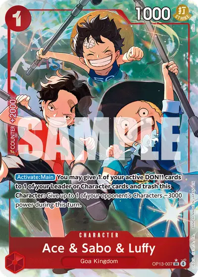 Ace & Sabo & Luffy OP13-007 Alternate Art OP13 Carrying On His Will