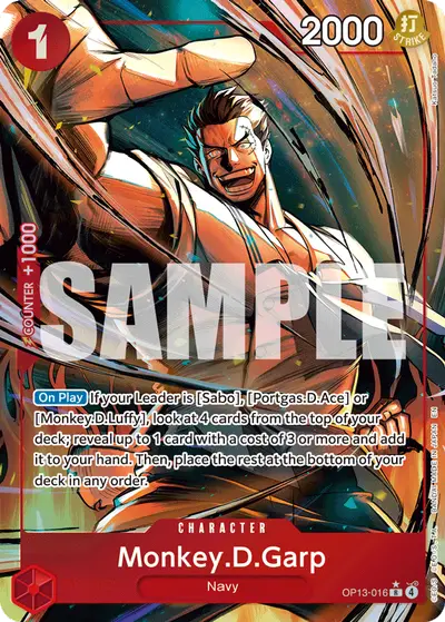 Monkey D. Garp OP13-016 Alternate Art OP13 Carrying On His Will