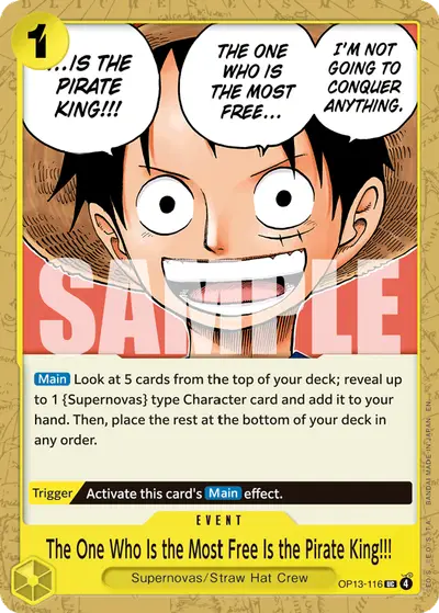The One Who Is the Most Free Is the Pirate King!!! OP13-116 OP13 Carrying On His Will