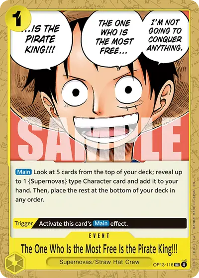 The One Who Is the Most Free Is the Pirate King!!! OP13-116 Reprint 1 ST36 Yellow Eustass "Captain" Kid