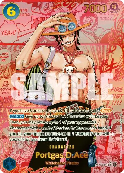 Portgas D. Ace OP13-119 Red Super Alternate Art OP13 Carrying On His Will