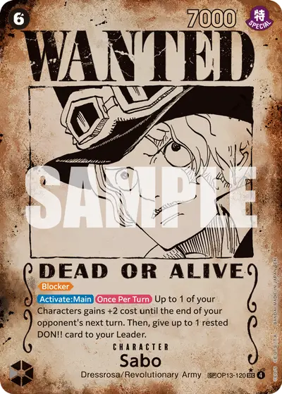 Sabo OP13-120 Wanted Poster OP13 Carrying On His Will