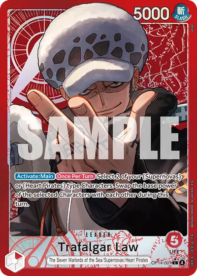 Trafalgar Law OP14-001 Alternate Art OP14 The Azure Sea's Seven