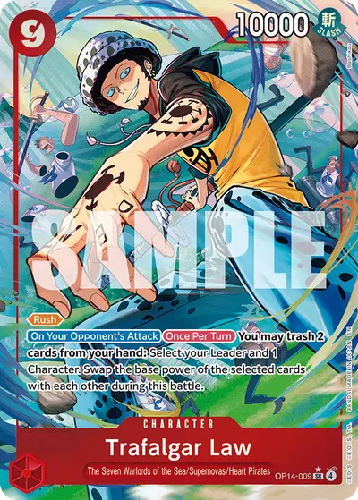 Trafalgar Law OP14-009 Alternate Art OP14 The Azure Sea's Seven